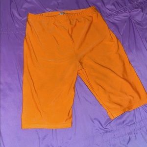 Orange biker shorts